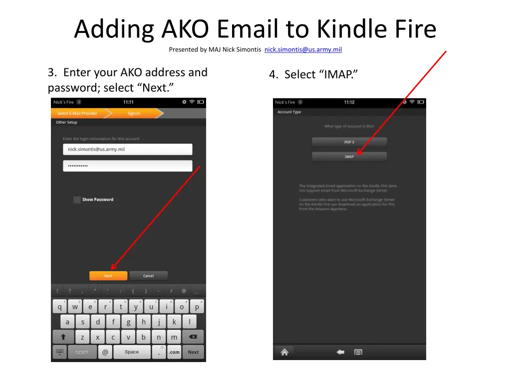 adding ako email to kindle fire presented 1