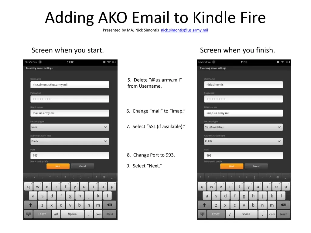 adding ako email to kindle fire presented 2