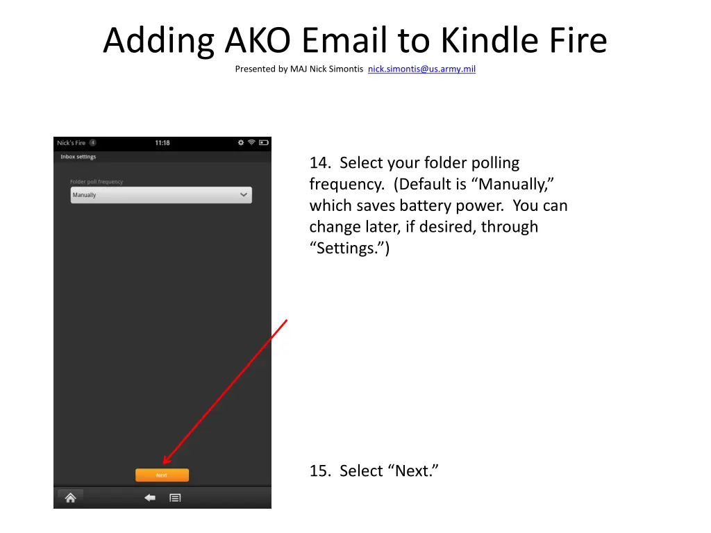 adding ako email to kindle fire presented 4