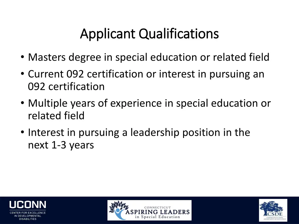 applicant qualifications applicant qualifications