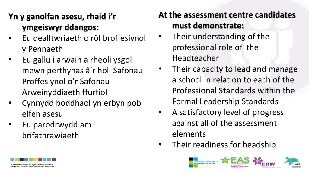 at the assessment centre candidates must