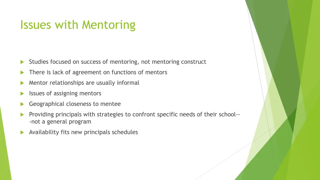 issues with mentoring