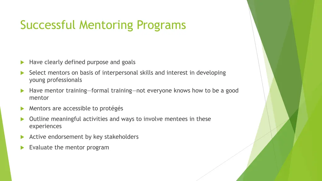 successful mentoring programs