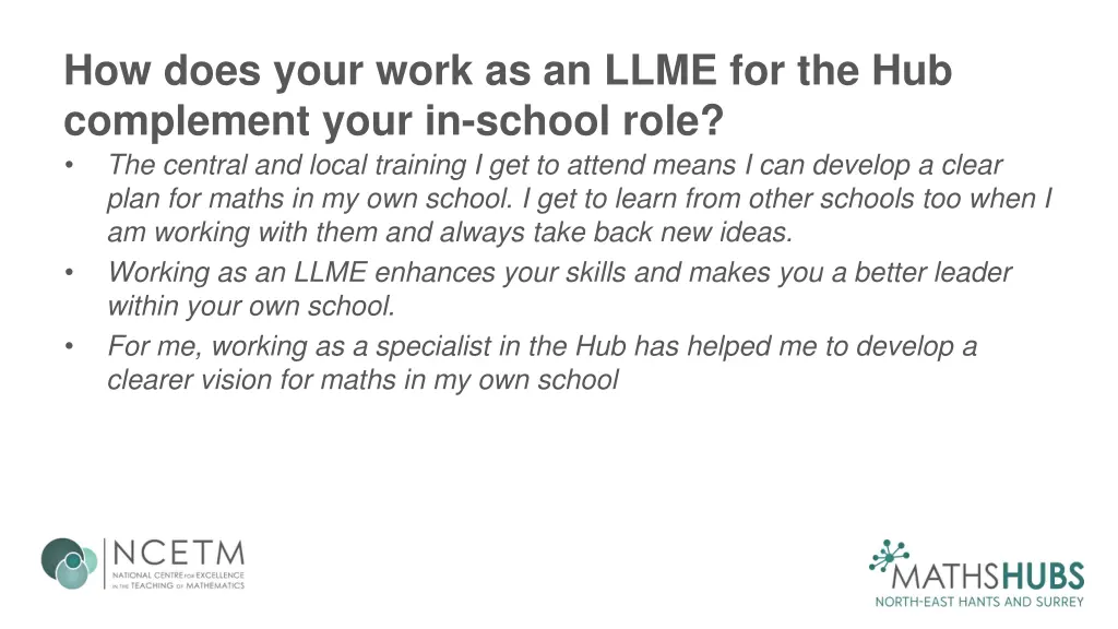 how does your work as an llme