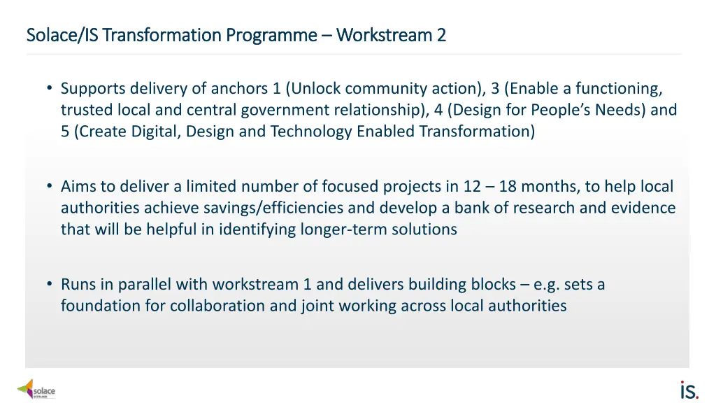 solace is transformation programme solace 2