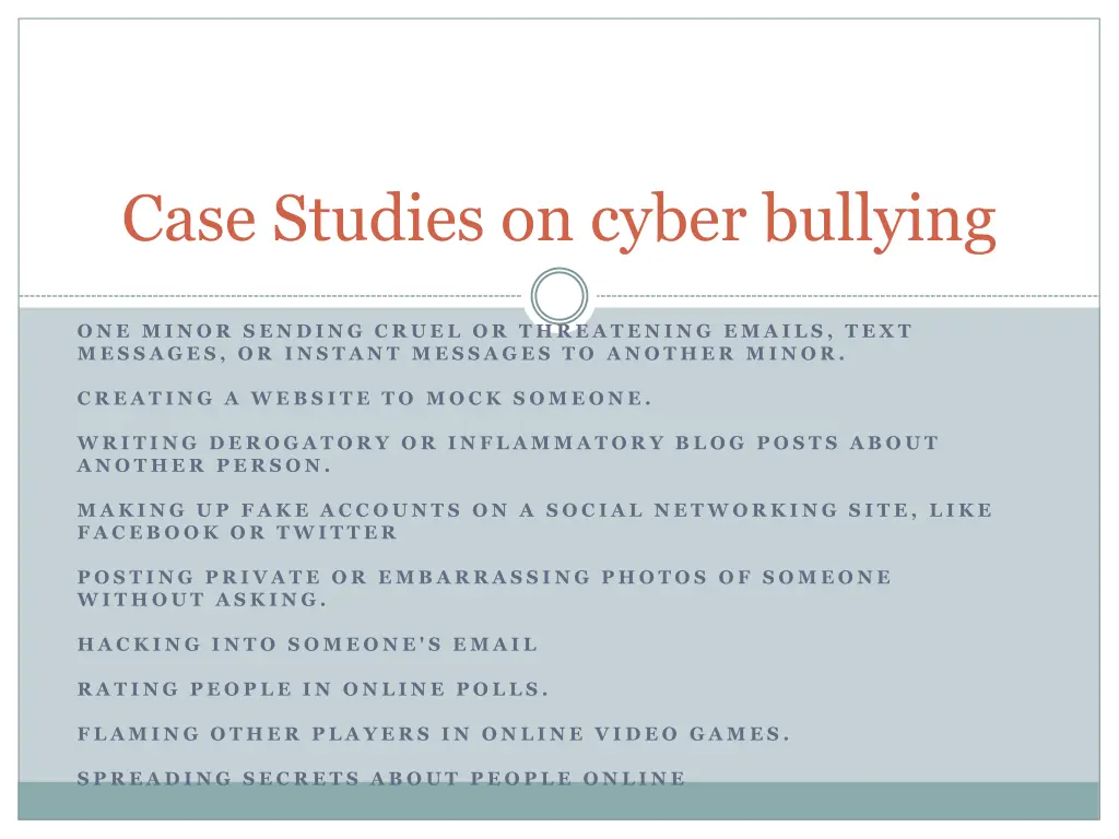 case studies on cyber bullying