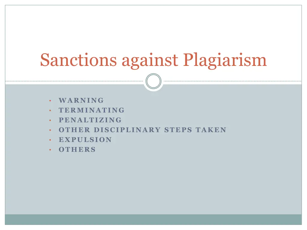 sanctions against plagiarism