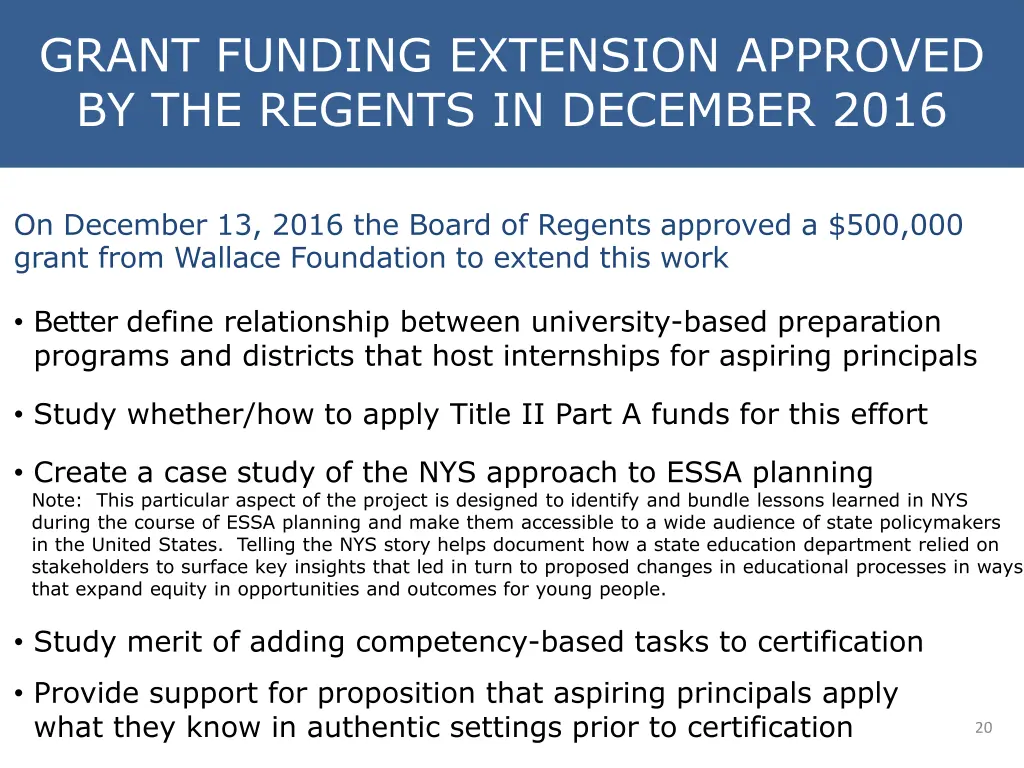 grant funding extension approved by the regents