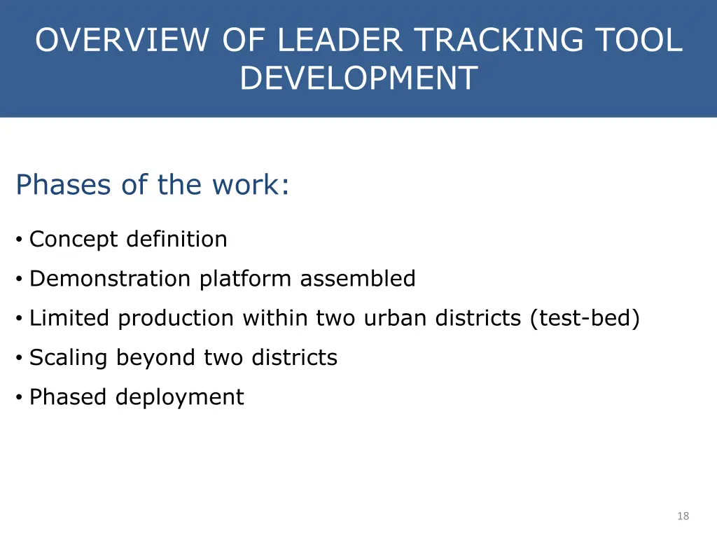 overview of leader tracking tool