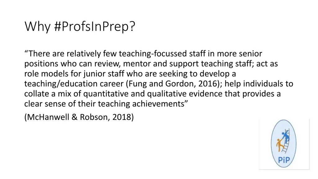 why profsinprep