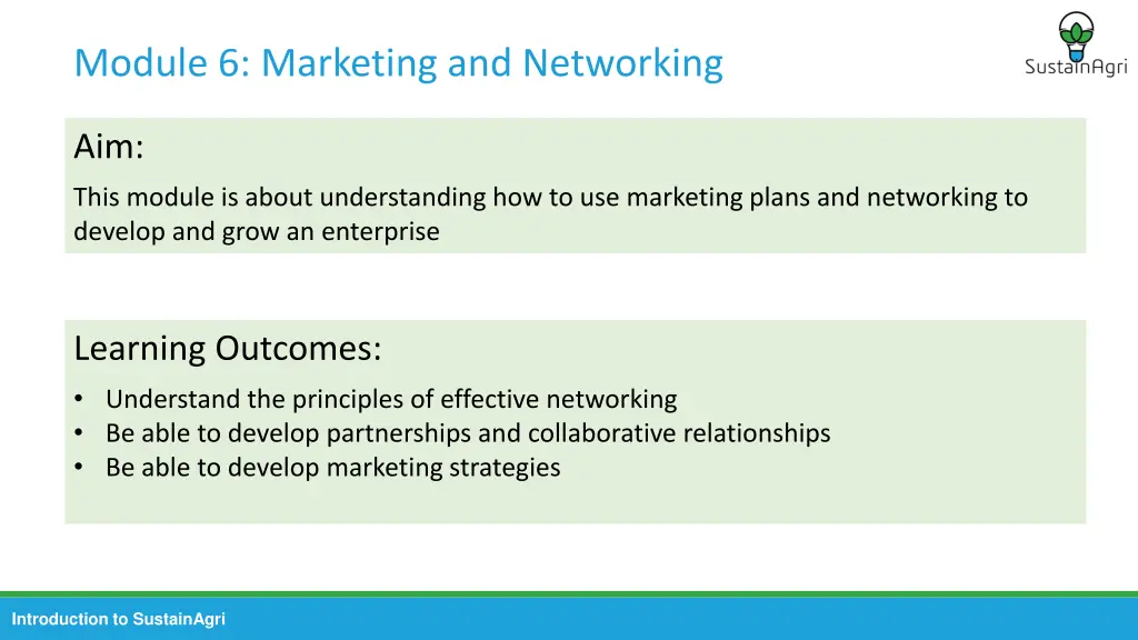 module 6 marketing and networking