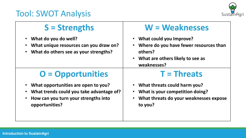 tool swot analysis 1