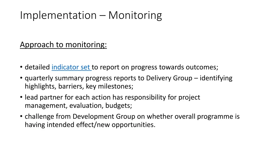 implementation monitoring