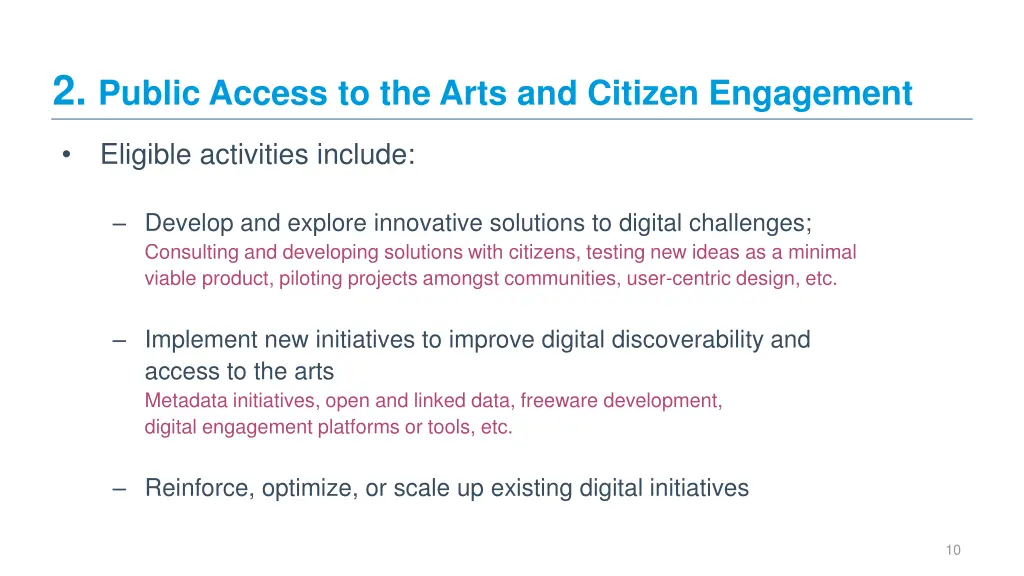 2 public access to the arts and citizen engagement 1