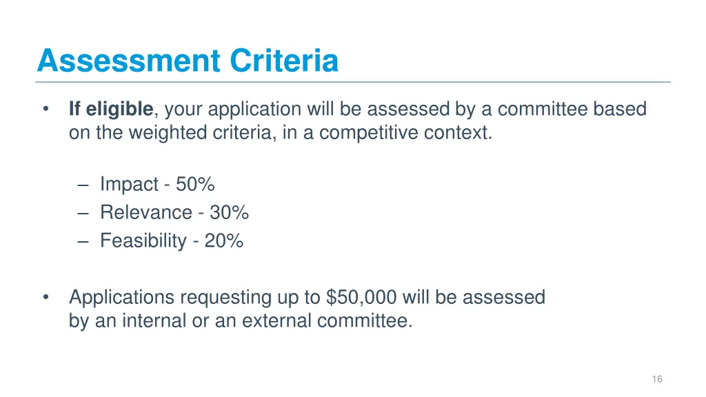 assessment criteria