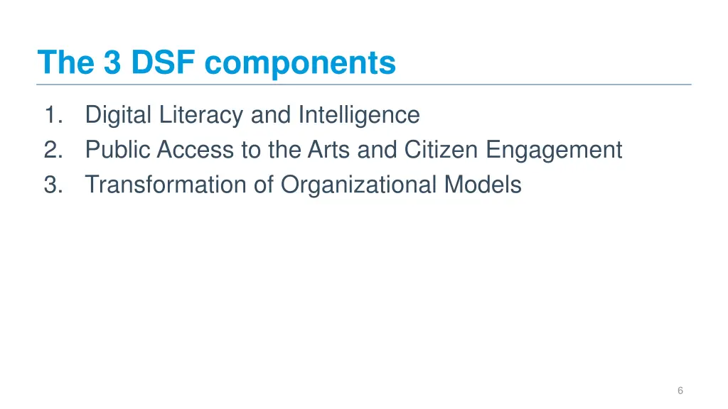 the 3 dsf components