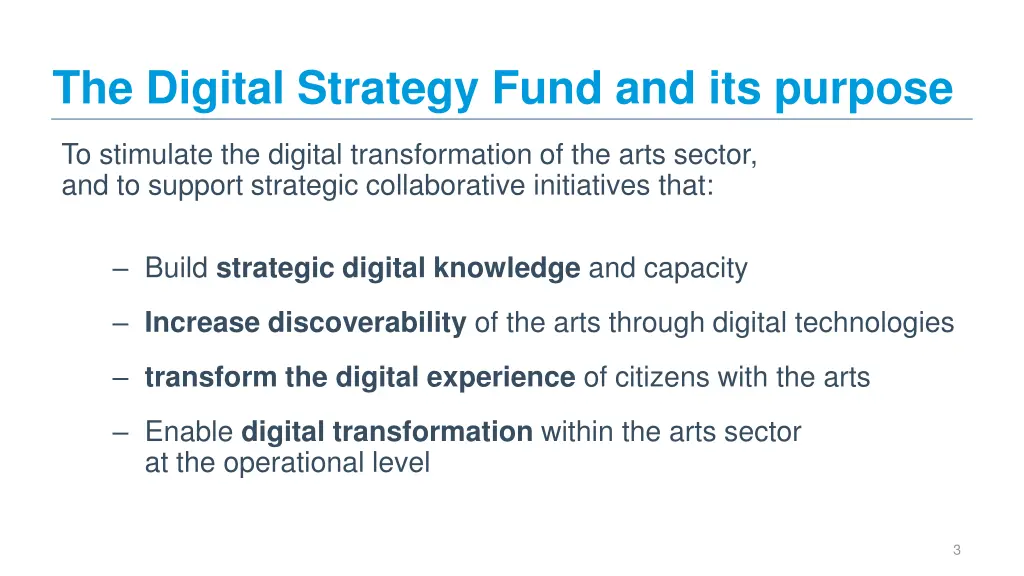 the digital strategy fund and its purpose