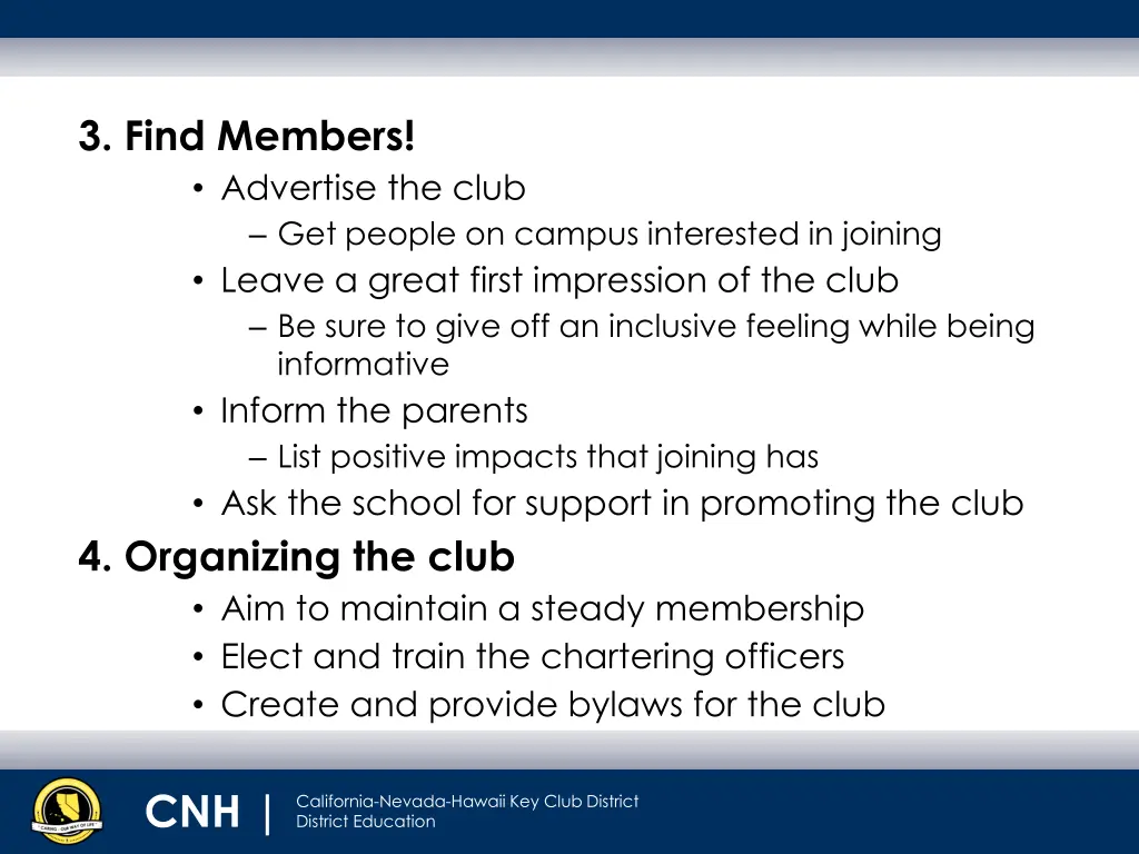 3 find members advertise the club get people