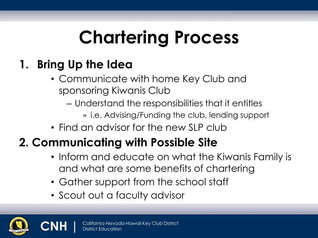 chartering process