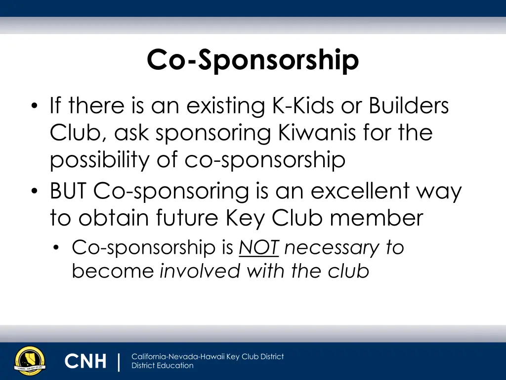 co sponsorship