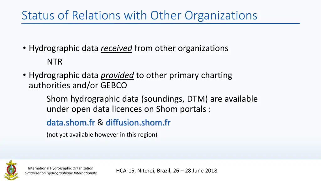 status of relations with other organizations 2