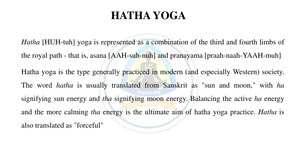 hatha yoga