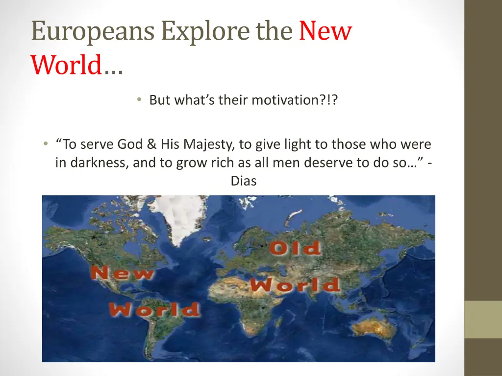 europeans explore the new world