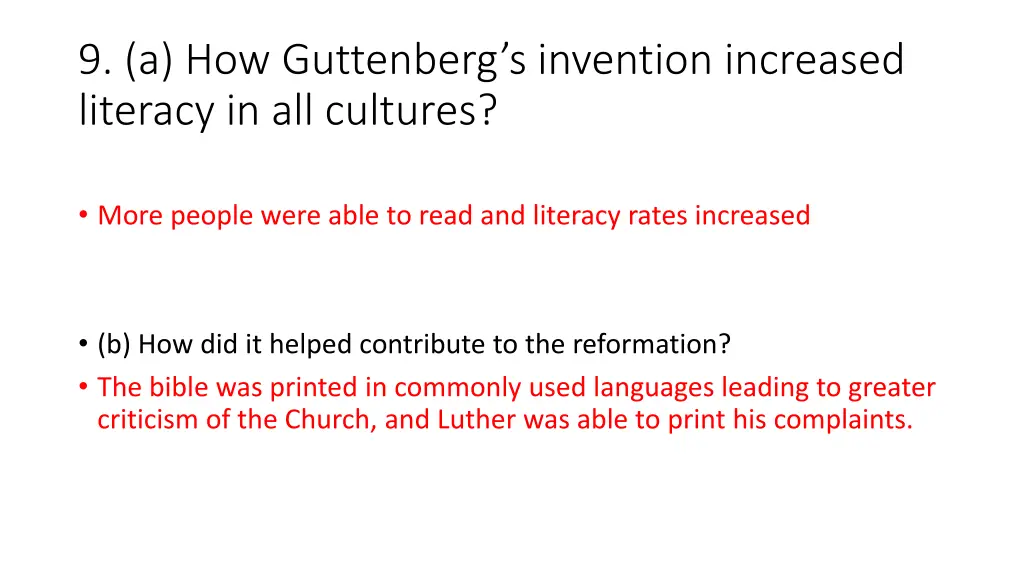 9 a how guttenberg s invention increased literacy