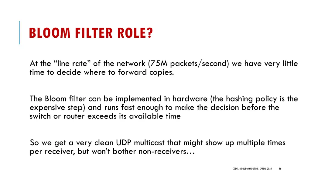 bloom filter role