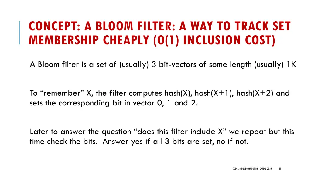 concept a bloom filter a way to track