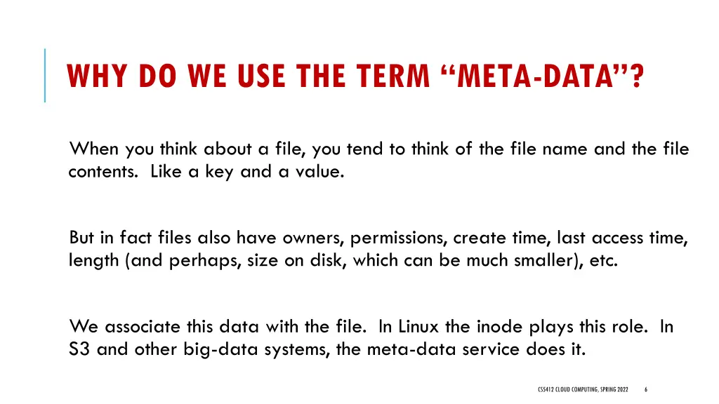 why do we use the term meta data