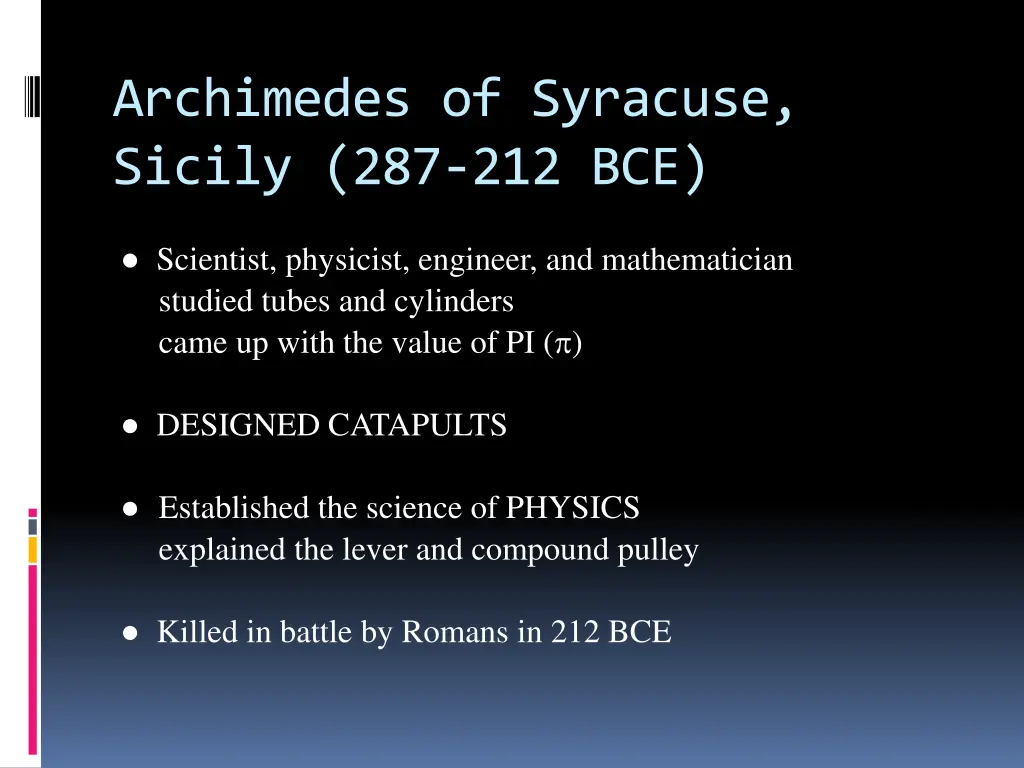 archimedes of syracuse sicily 287 212 bce