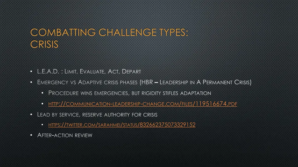 combatting challenge types crisis