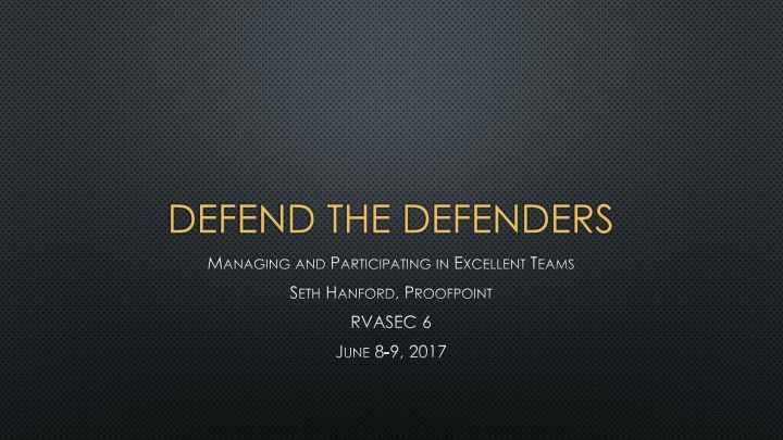 defend the defenders