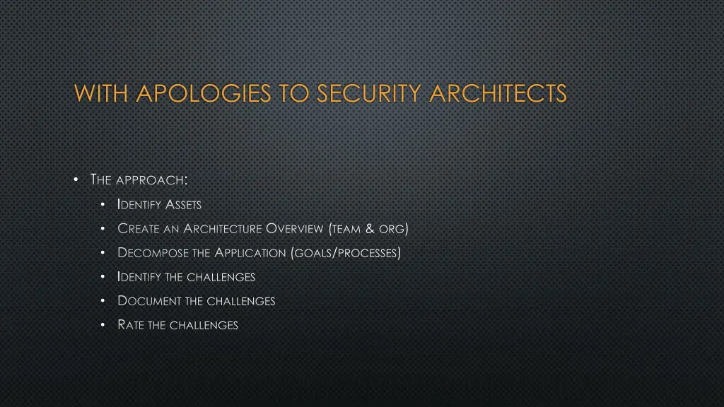 with apologies to security architects