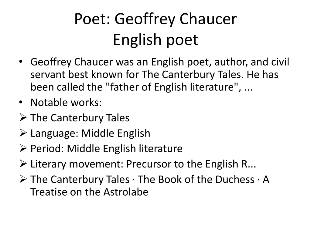 poet geoffrey chaucer english poet geoffrey