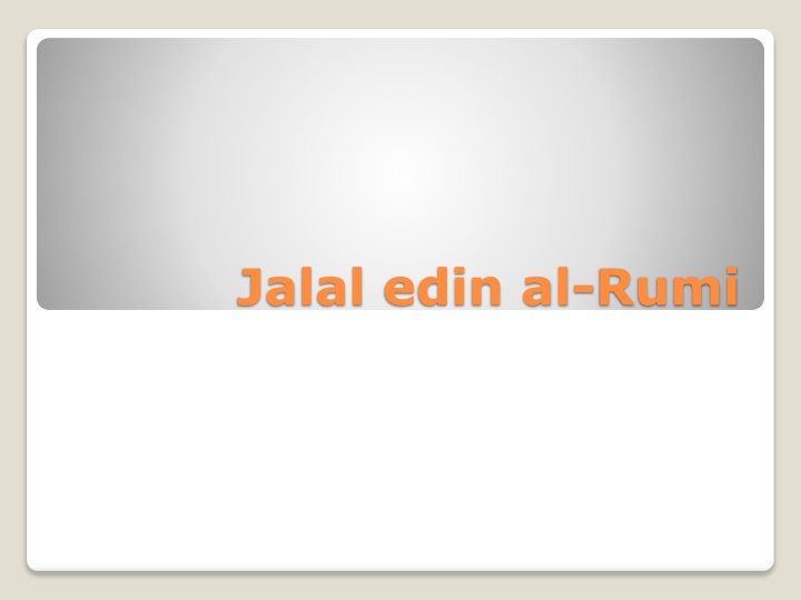 jalal edin al rumi