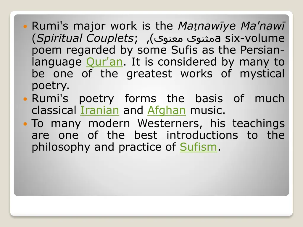 rumi s major work