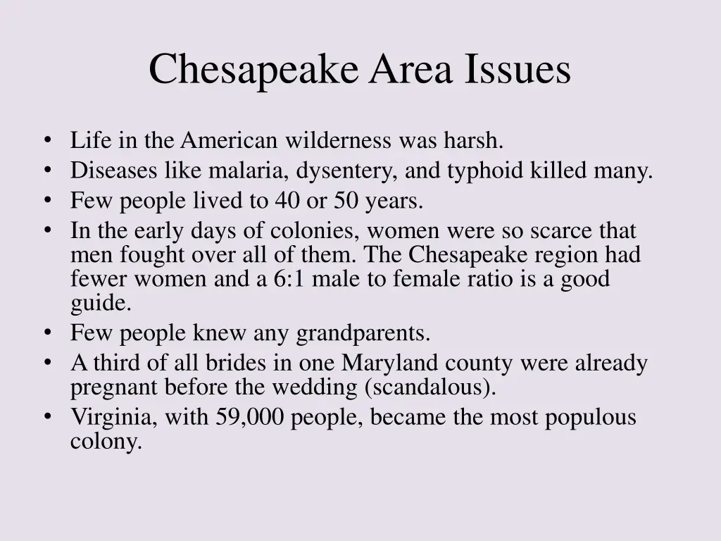 chesapeake area issues