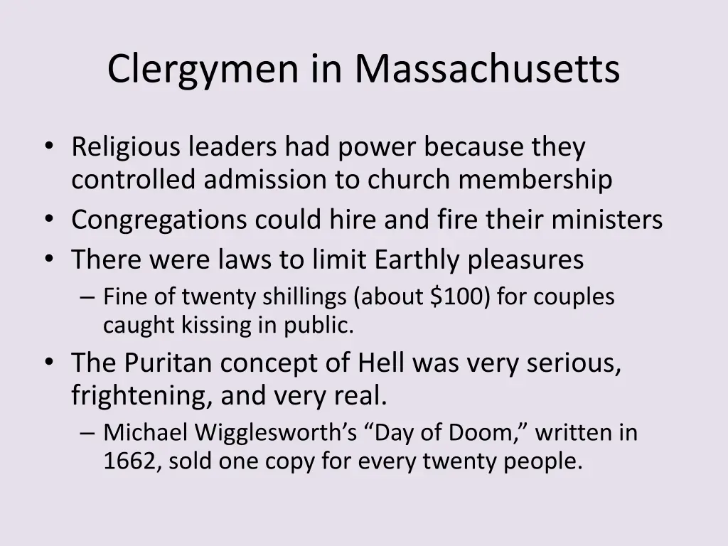 clergymen in massachusetts