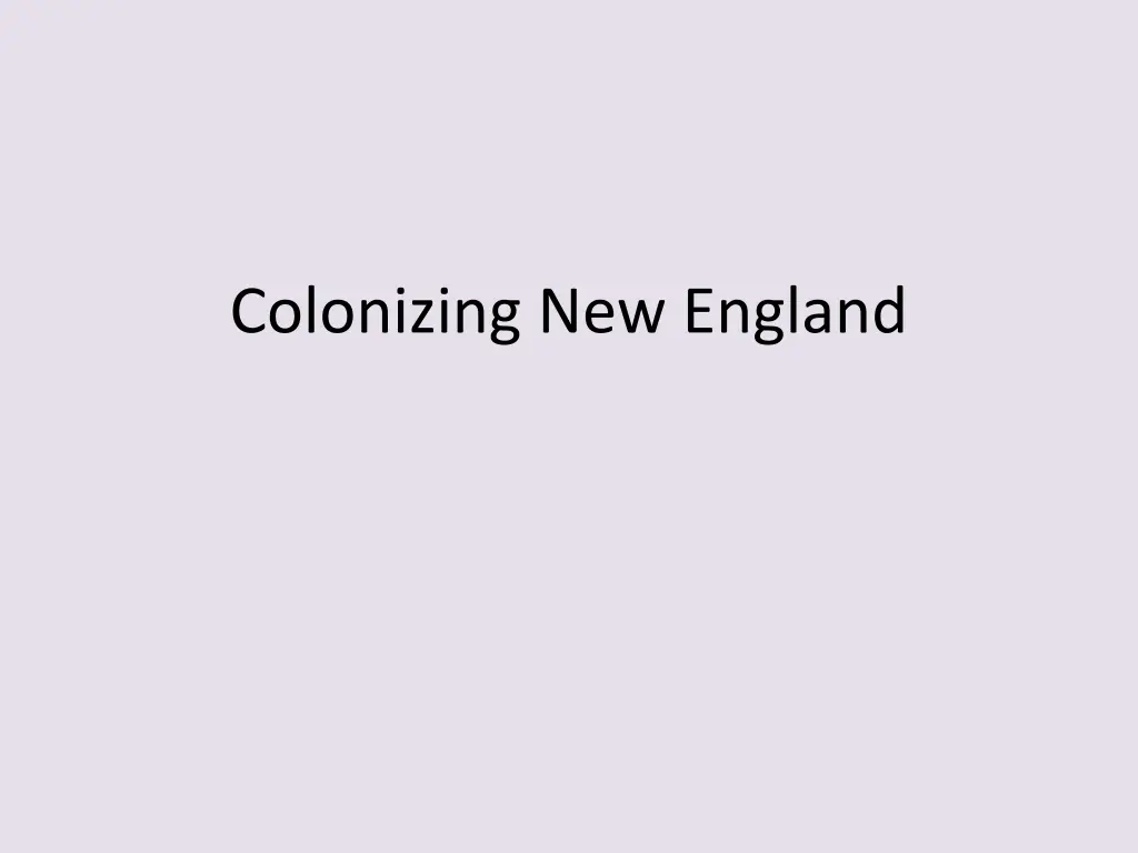 colonizing new england