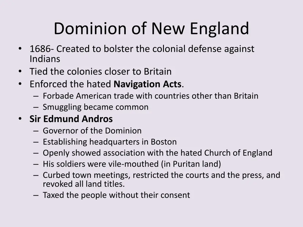 dominion of new england 1686 created to bolster