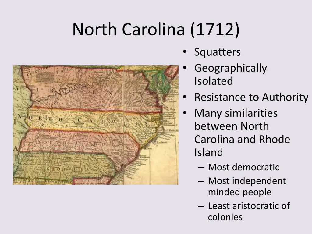 north carolina 1712