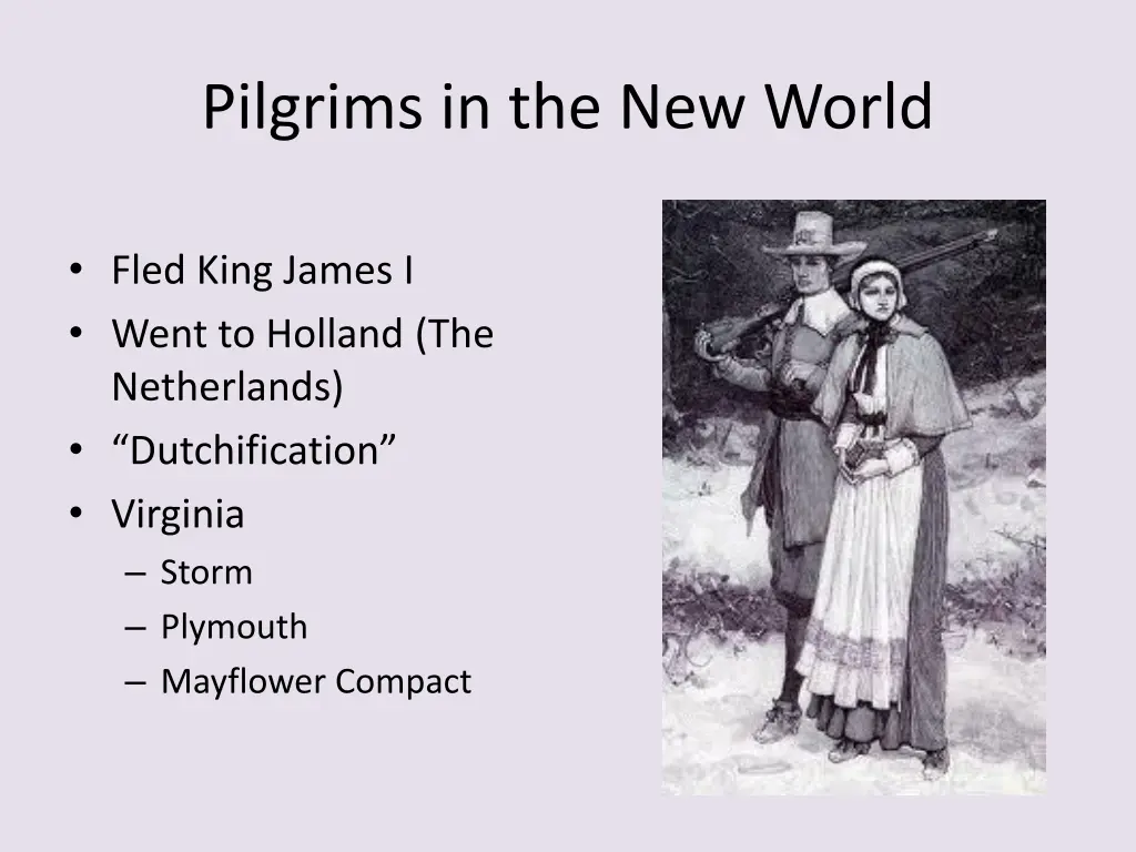 pilgrims in the new world