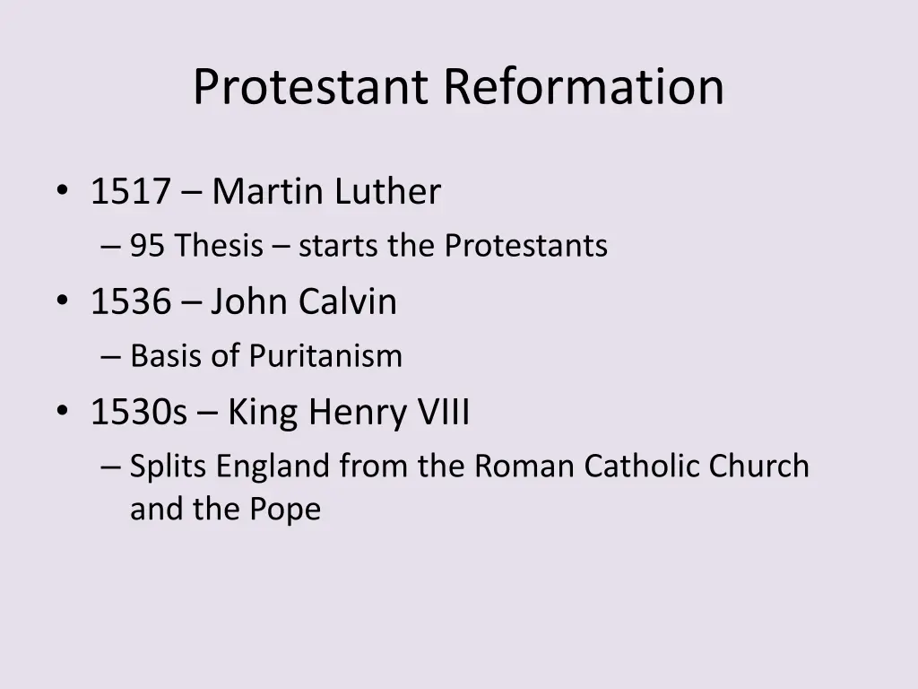 protestant reformation