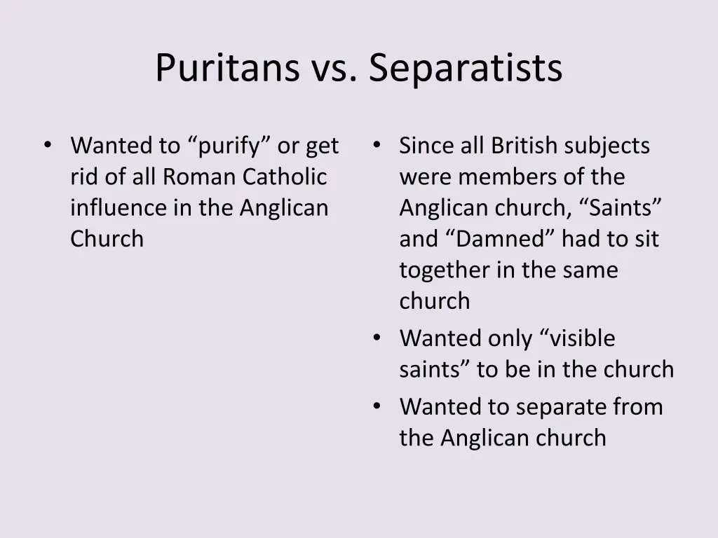 puritans vs separatists