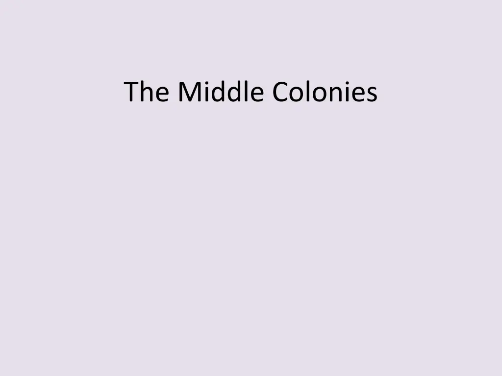 the middle colonies