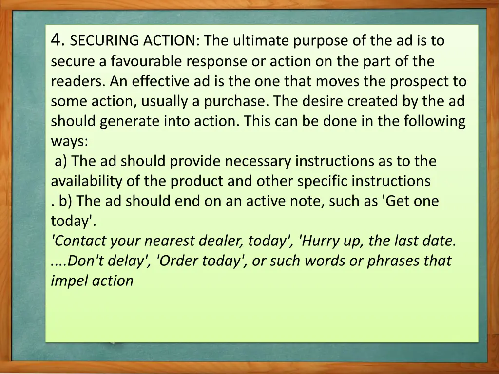 4 securing action the ultimate purpose