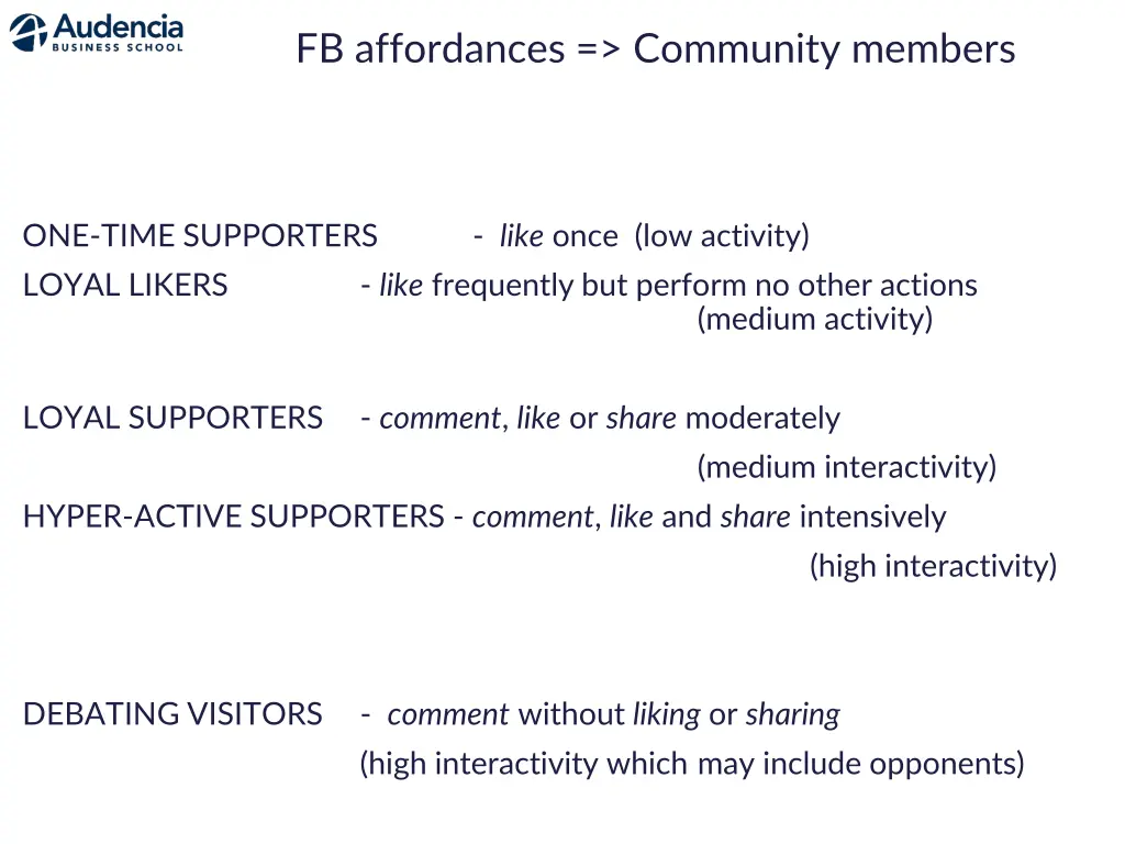 fb affordances community members