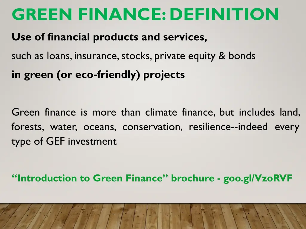 green finance definition